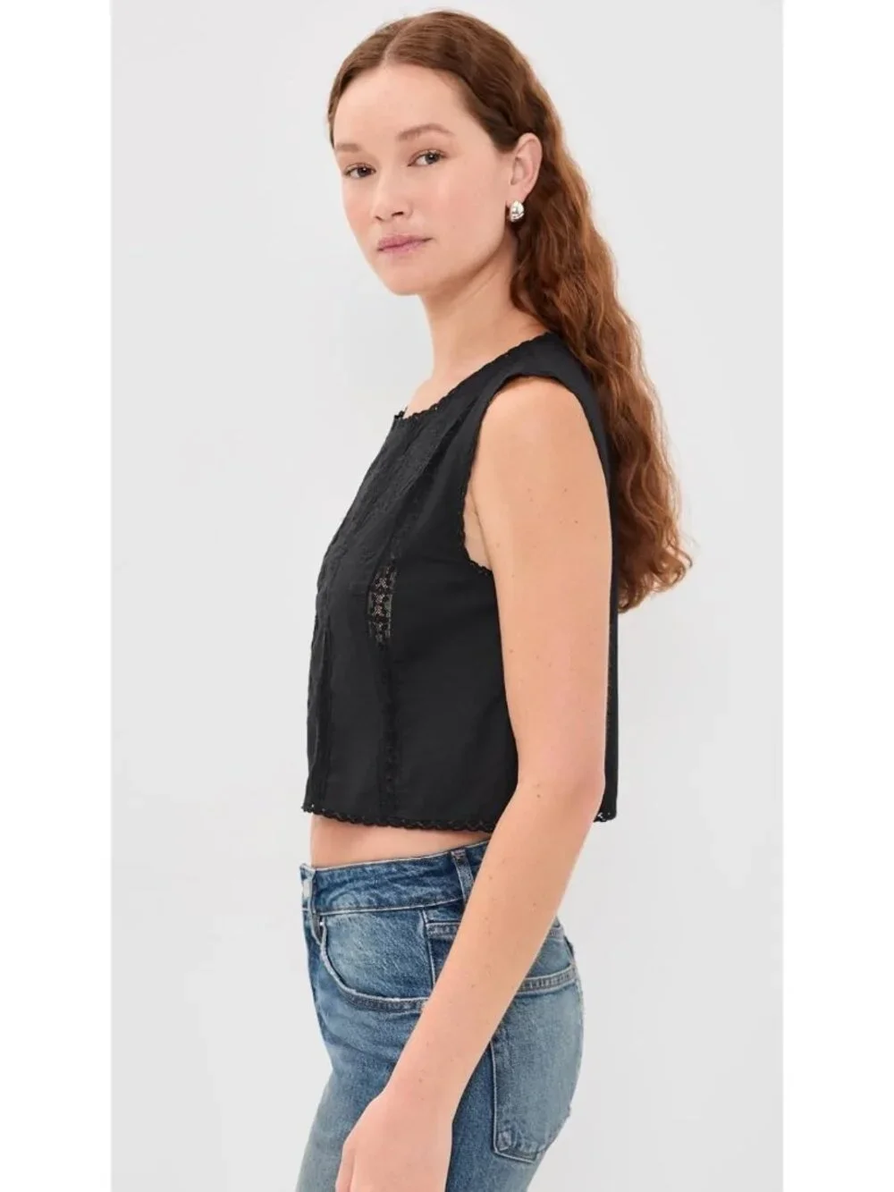 Embroidered Lace-Insert Women's Top - Stylish & Trendy Summer Blouse
